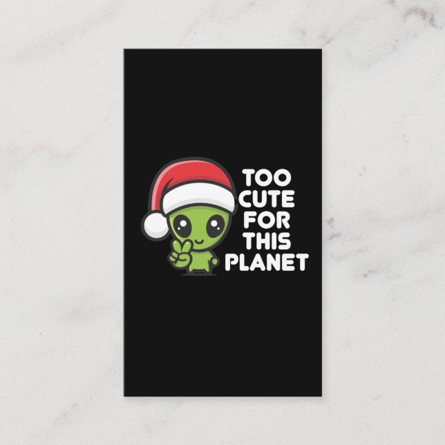 Cute Christmas Alien Extraterrestrial Humour Business Card (Front)
