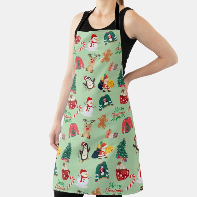 Cute Christmas All-Over Print Apron (Insitu)