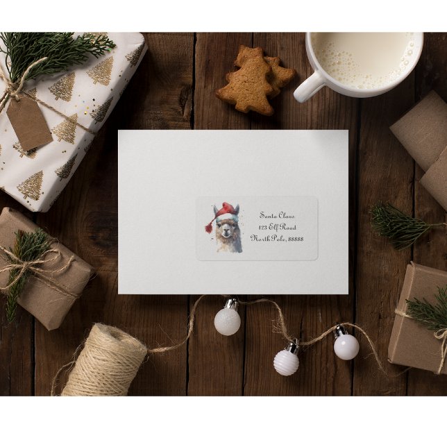 Cute Christmas Alpaca, custom Label (Creator Uploaded)