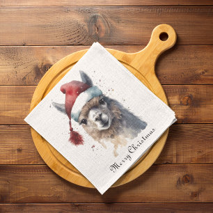 Cute Christmas Alpaca, custom Napkin