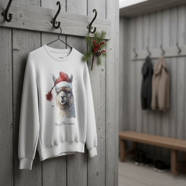 Cute Christmas Alpaca, custom Sweatshirt (Creator Uploaded)