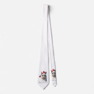 Cute Christmas Alpaca, custom Tie