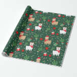 Cute Christmas Alpaca Wrapping Paper<br><div class="desc">Celebrate the holidays with this Cute Christmas Alpaca design. You can customise this further by clicking on the "PERSONALIZE" button. Change the background colour if you like. For further questions please contact us at ThePaperieGarden@gmail.com.</div>