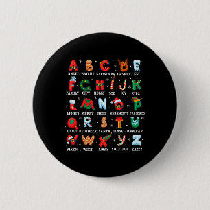 Cute Christmas Alphabet Kindergarten Preschool Tea 6 Cm Round Badge