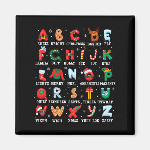 Cute Christmas Alphabet Kindergarten Preschool Tea Magnet