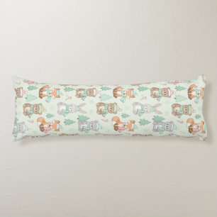 Cute Christmas Animals Seamless Pattern Body Cushion