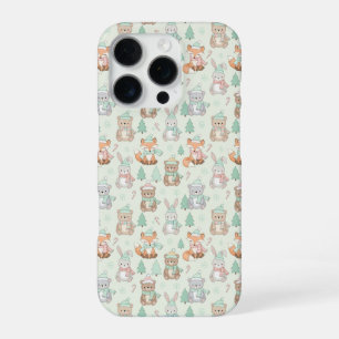 Cute Christmas Animals Seamless Pattern iPhone 16 Pro Case