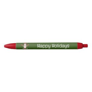 Cute Christmas Axolotl Custom Black Ink Pen