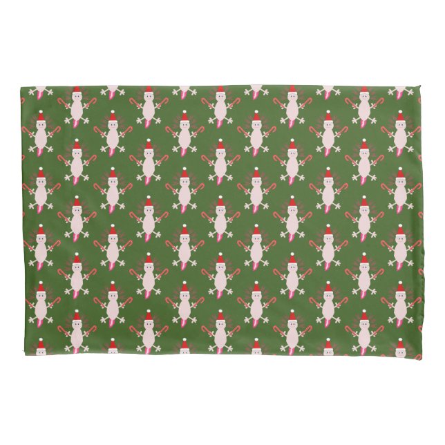 Cute Christmas Axolotl Double Sided Pattern Pillowcase (Front)