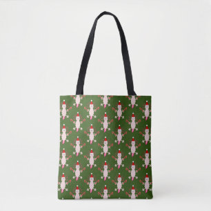 Cute Christmas Axolotl Double Sided Print Tote Bag