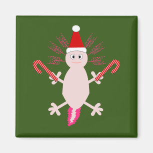 Cute Christmas Axolotl Magnet