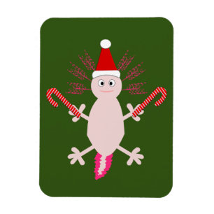 Cute Christmas Axolotl Magnet
