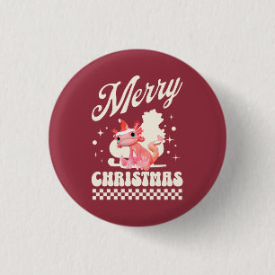 Cute Christmas Axolotl Merry Christmas 3 Cm Round Badge
