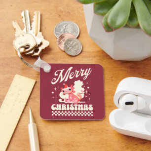 Cute Christmas Axolotl Merry Christmas Key Ring