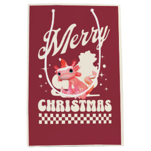 Cute Christmas Axolotl Merry Christmas Medium Gift Bag