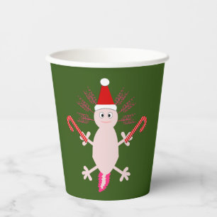 Cute Christmas Axolotl Paper Cups