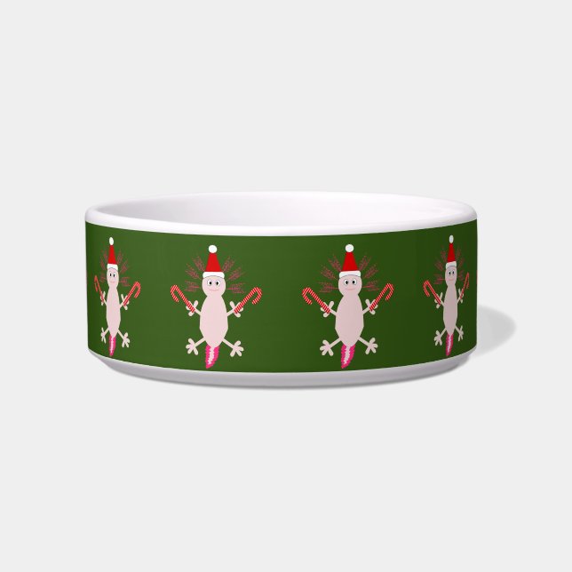 Cute Christmas Axolotl Patterned Bowl (Front)