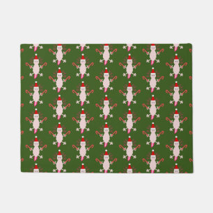Cute Christmas Axolotl Patterned Doormat