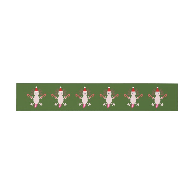 Cute Christmas Axolotl Patterned Invitation Belly Band (Flat)