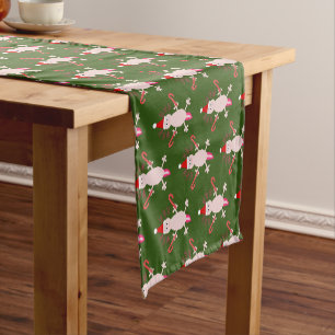 Cute Christmas Axolotl Patterned Short Table Runner