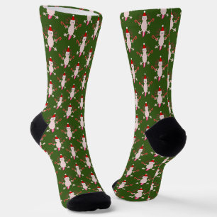 Cute Christmas Axolotl Patterned Socks