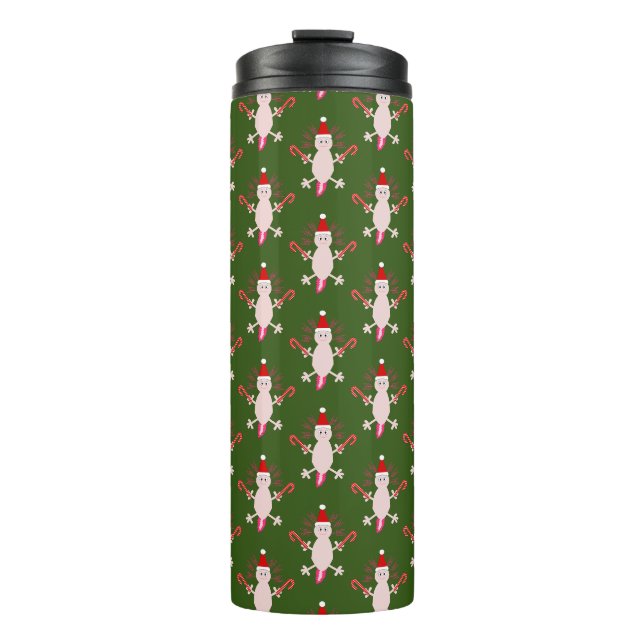 Cute Christmas Axolotl Patterned Thermal Tumbler (Front)