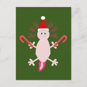 Cute Christmas Axolotl Postcard