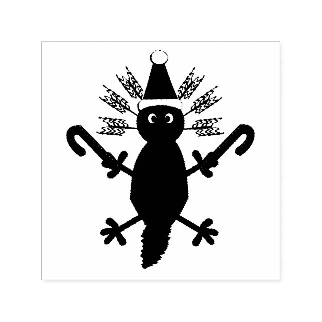 Cute Christmas Axolotl Self-inking Stamp (Design)