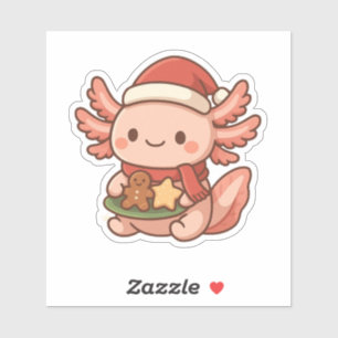 Cute Christmas Axolotl Sticker Kawaii Holiday