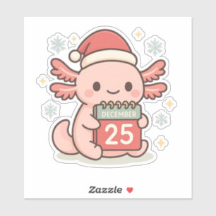 Cute Christmas Axolotl Sticker Kawaii Holiday