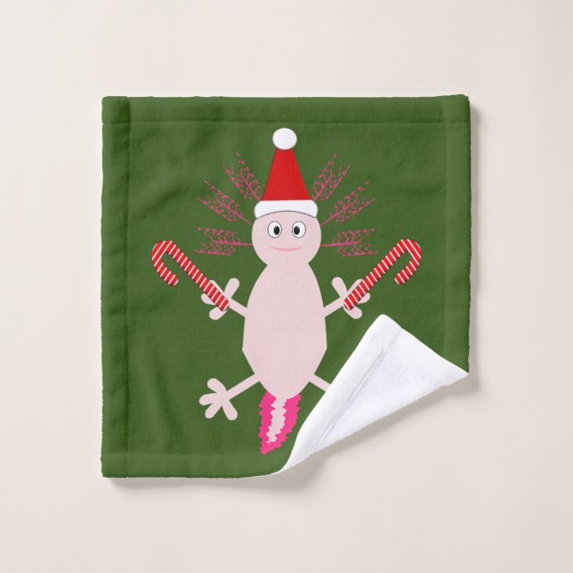 Cute Christmas Axolotl Wash Cloth (Wash Cloth)