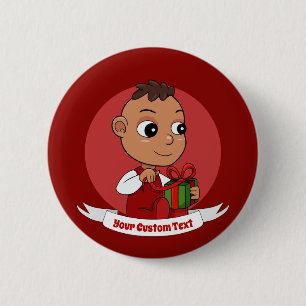 Cute Christmas baby cartoon Button