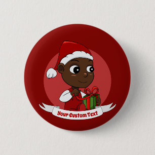 Cute Christmas baby cartoon Button