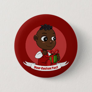 Cute Christmas baby cartoon Button