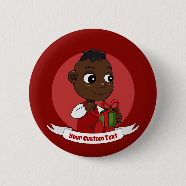 Cute Christmas baby cartoon Button (Front)