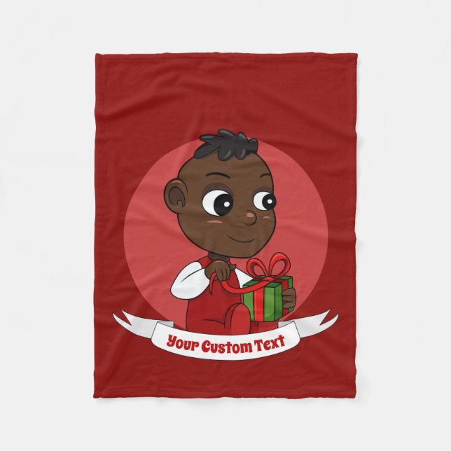 Cute Christmas baby cartoon Fleece Blanket (Front)