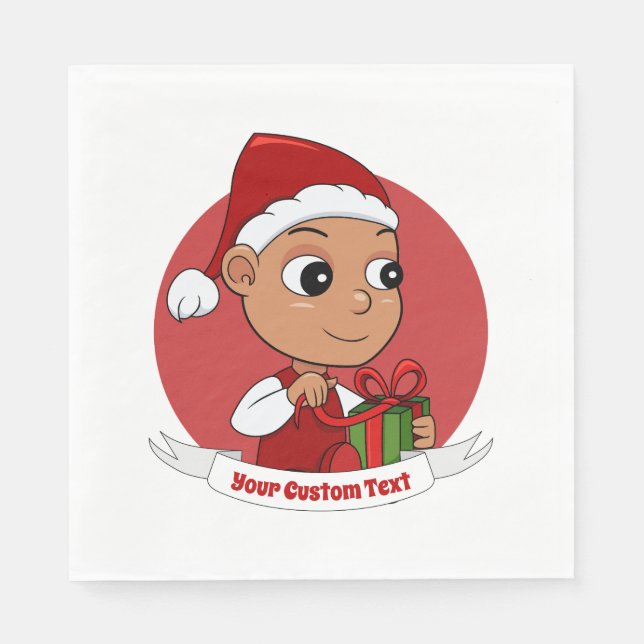 Cute Christmas baby cartoon Napkins (Front)