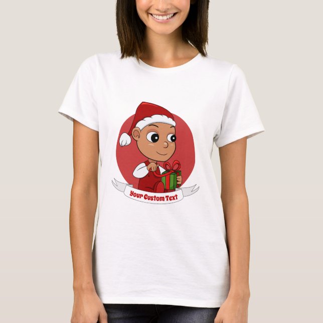 Cute Christmas baby cartoon T-Shirt (Front)