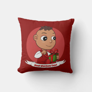 Cute Christmas baby cartoon Throw Pillow