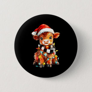 Cute Christmas Baby Highland Cow F Thanksgiving 6 Cm Round Badge