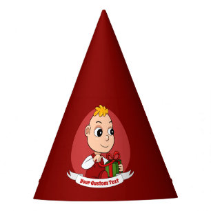 Cute Christmas baby with blonde hair cartoon Party Hat