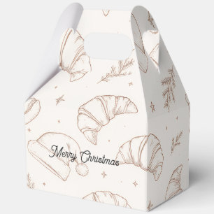Cute christmas bakery croissant pattern favour box