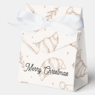 Cute christmas bakery croissant pattern favour box