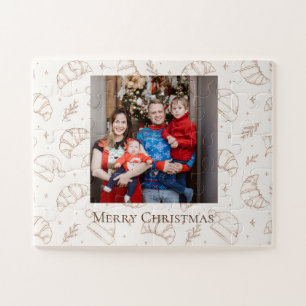 Cute christmas bakery croissant pattern jigsaw puzzle