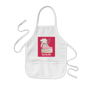 Cute Christmas baking bunny add name apron