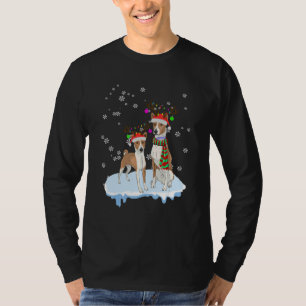 Cute Christmas Basenji Santa Hats Reindeer Dog T-Shirt