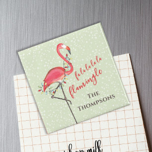 Cute Christmas Beach Flamingo Custom Magnet