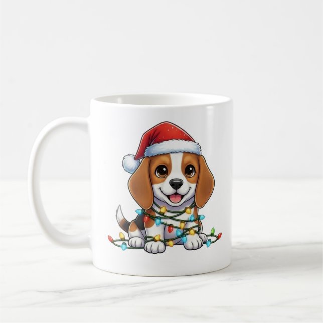 Cute Christmas Beagle Mug (Left)