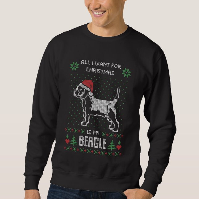 cute Christmas beagle ugly sweater sweatshirt (Front)