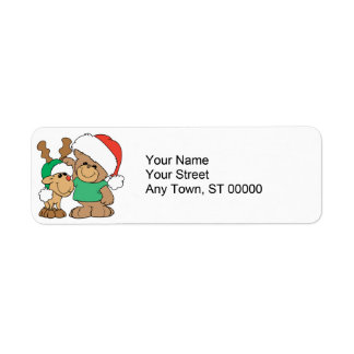 Cute Christmas Bear and Reindeer